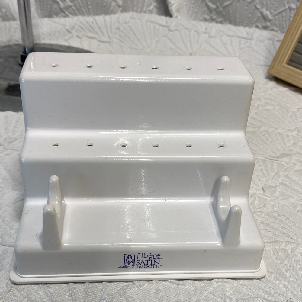 Jilbere‎ Satin Smooth White nail drill & bit  Holder manicure pedicure